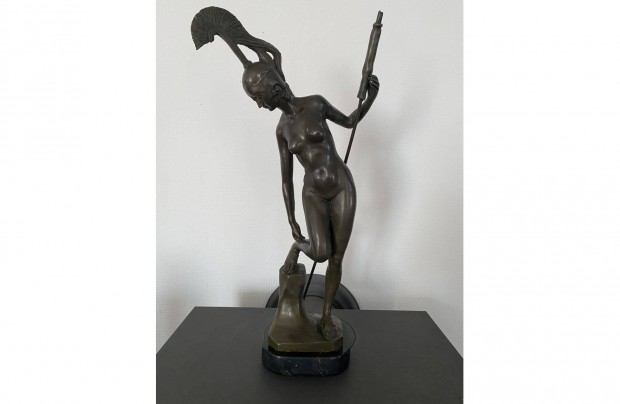 Athena istenn szignlt bronz art deco szobor