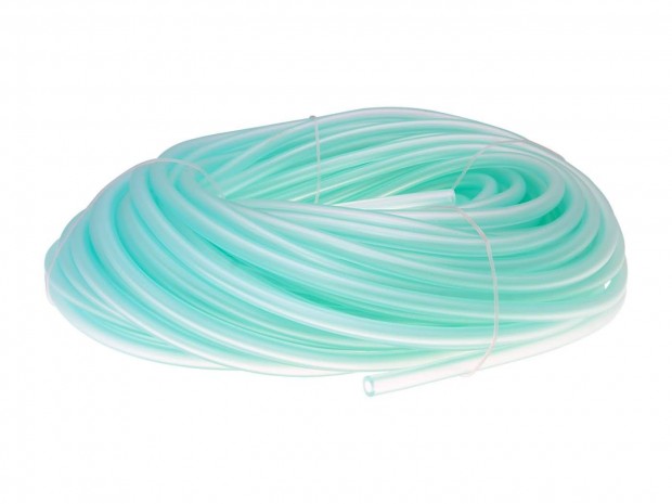 Átlátszó zöld üzemanyagcső, belső d=7mm, külső d=12mm, hossz:50m