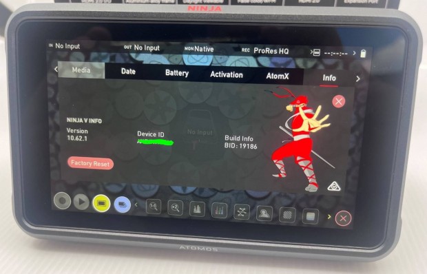 Atomos Ninja V HDMI 4K kls rgzt, kontroll-monitor (Prores, 4:2:2,