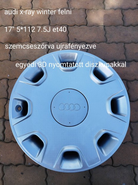 Audi 17" 5x112 7.5j et40 audi x-ray felni garnitúra egyedi diszkupakka