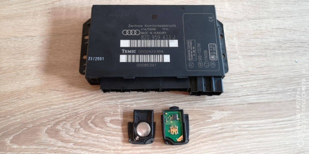 Audi A2 komfort modul + kulcs elektronikval. 8Z0 959 433 J