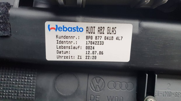 Audi A3 8p gyri napfnytet elad kitn llapotban 