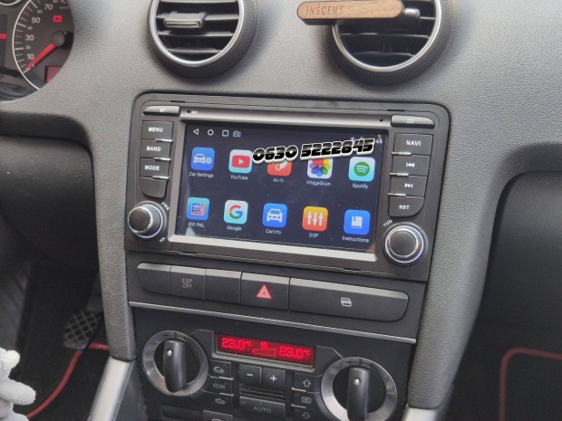Audi A3 Android Hifi Multimédia 2Din Kijelző Navigáció Rádió Fejegység