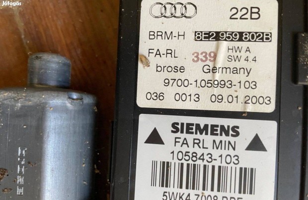 Audi A4 B6 jobb első ablakemelő motor 9700 105993 103 posta megoldható