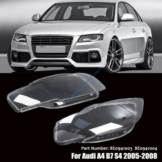 Audi A4 B7 lámpabúra, fényszóró búra 2005-2009