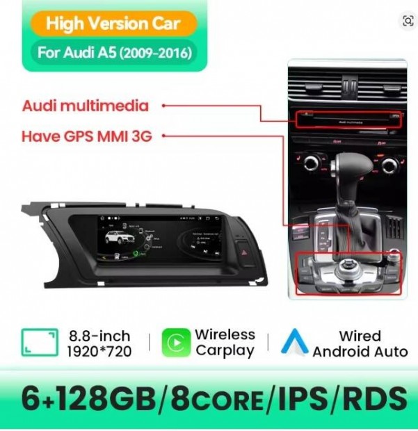 Audi A5 2009-2016 android fejegysg