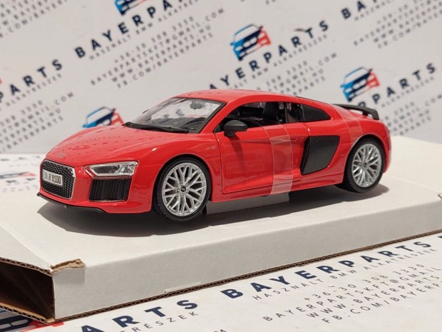 Audi R8 V10 Plus coupe piros (2015) - Maisto - 1:24