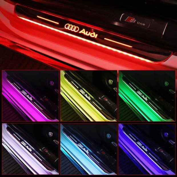 Audi vezeték nélküli színváltó dinamikus RGB led küszöb sín- küszöbléc