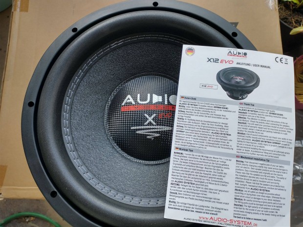 Audio System X 12 Evo mélynyomó, új állapotú