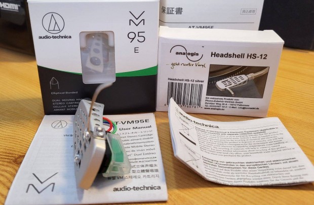 Audio-technica VM95E + HS12 komplett hangszed lemezjtsz t szett j