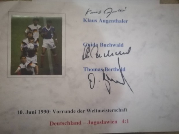 Augenthaler. Buchwald. Bertold autogramm 