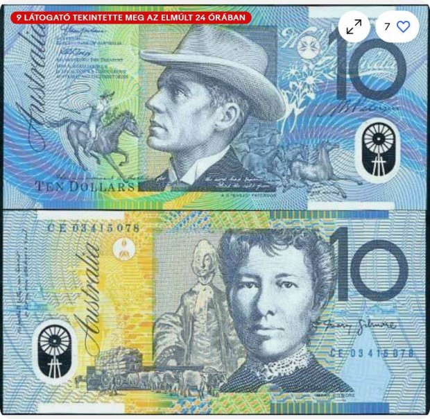 Ausztrli Bankjegy: 1993 10 dollros Fraser / Evans Polymer Kiads Aus