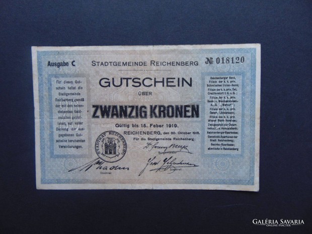 Ausztria 20 kronen - 20 korona 1919 bankjegy