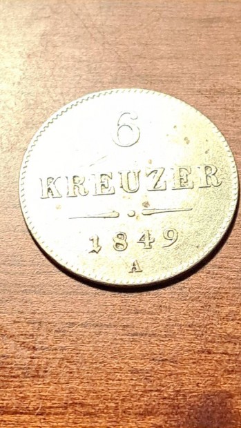 Ausztria, 6 krajcr 1849 ezst