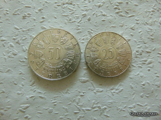 Ausztria ezst 50 schilling 1963 - 25 schilling 1957