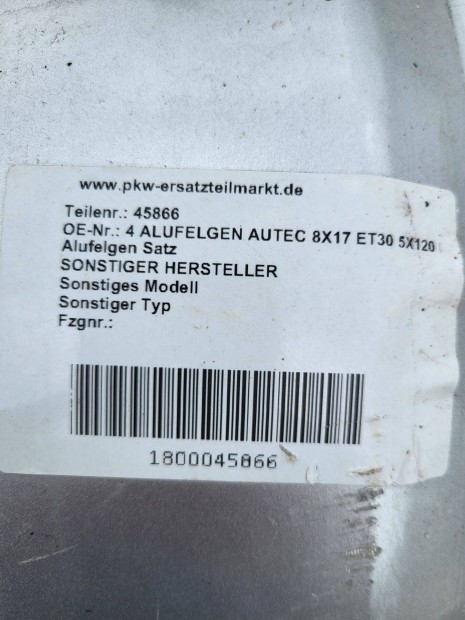 Autec alufelni garnitura 17" 5x120