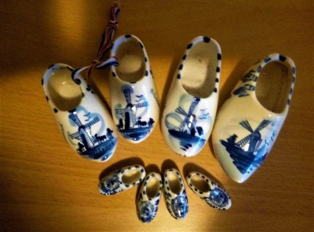 Autentikus Delft holland porceln papucsok 9 db