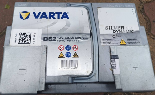 Autó Akkumulátor Varta Silver Dynamic AGM 60Ah 680A Jobb+