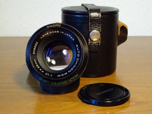 Auto Chinon MCM 55mm f/1.7 Macro objektív ritkaság M42 csatlakozással