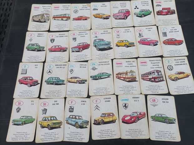 Aut� Kvartett, aut�s k�rtya hi�ny p�tl�sra.