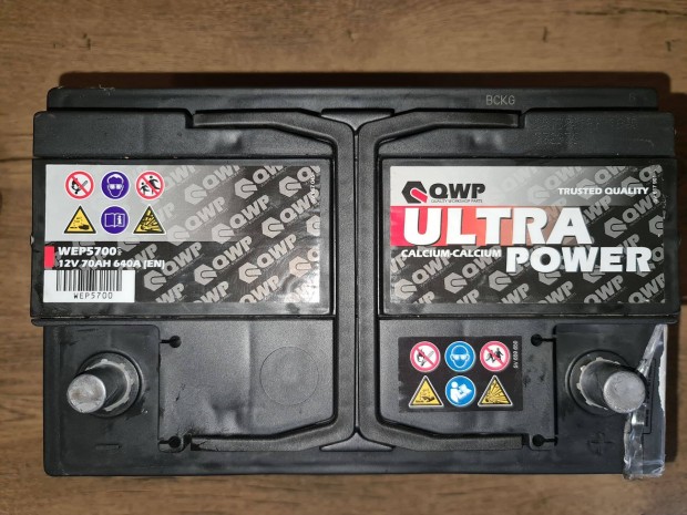Aut akkumultor, Ultra Power 12V, 70ah, 640A, jobb+ j!