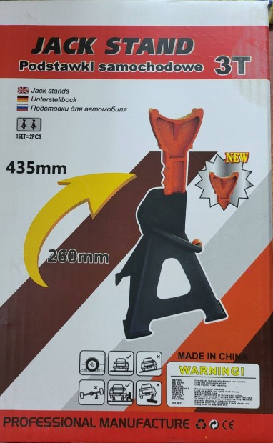 Autó motor bak tartóbak szerelőbak alátámasztóbak párban 3 tonna