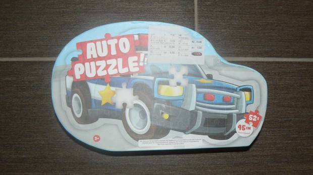 Auto puzzle, autó forma kirakó /52db/ Hibátlan!