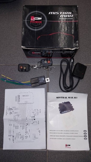 Aut� riaszt� alkatr�szek, Mistralmax, Phobos, kapcsol�si rajz, stb.