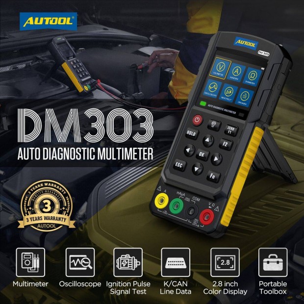 Autool DM303 Professzionlis Autdiagnosztikai Multimter