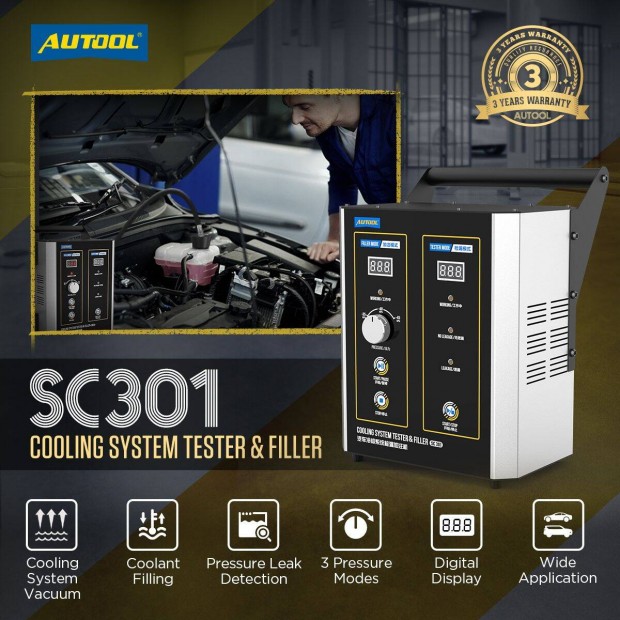 Autool SC301 Hűtőfolyadék Feltöltő Szivárgásvizsgáló / Coolant Filler