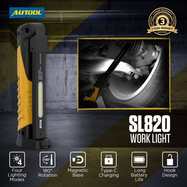 Autool SL820 Professzionális újratölthető COB LED munkalámpa