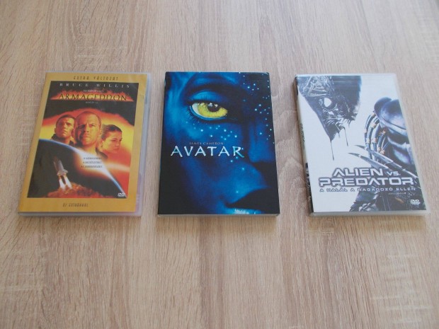 Avatar, Alien vs Predator, Armageddon Dvd-k