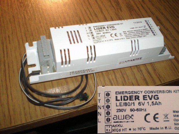 Awex Lider EVG LE80/1 6v 1,5ah Emergency Conversion KIT