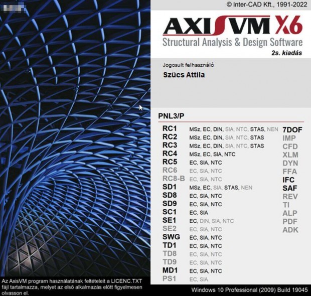 Axisvm X6 professzionlis csomagban statikai vgeselem szoftver elad!