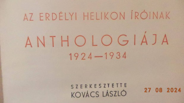 Az Erdlyi Helikon rinak Antholgija 1924 - 1934