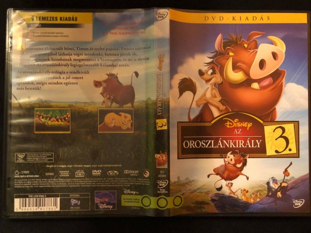 Az Oroszlnkirly 3. DVD (karcmentes, Walt Disney)