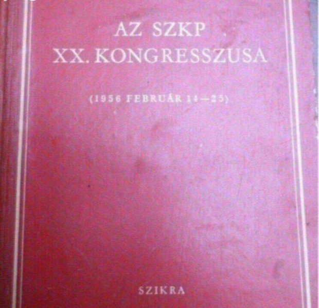 Az SZKP XX. kongresszusa knyv 1956