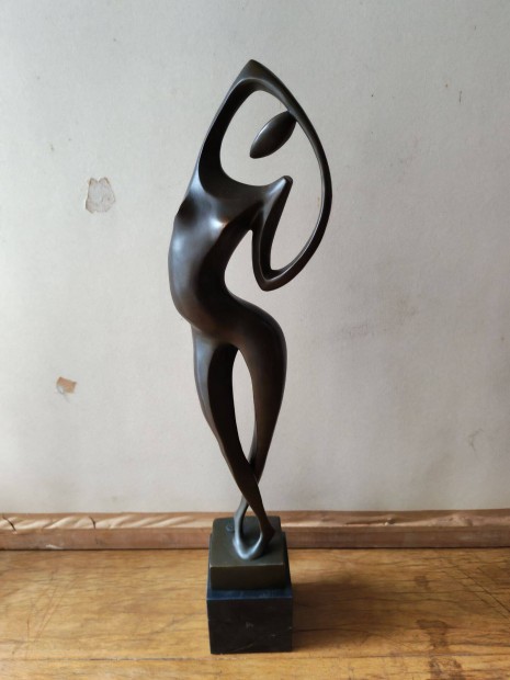 B26. Bronz szobor talapzatán.Akt. Art Deco. Nagy méret.Hibátlan