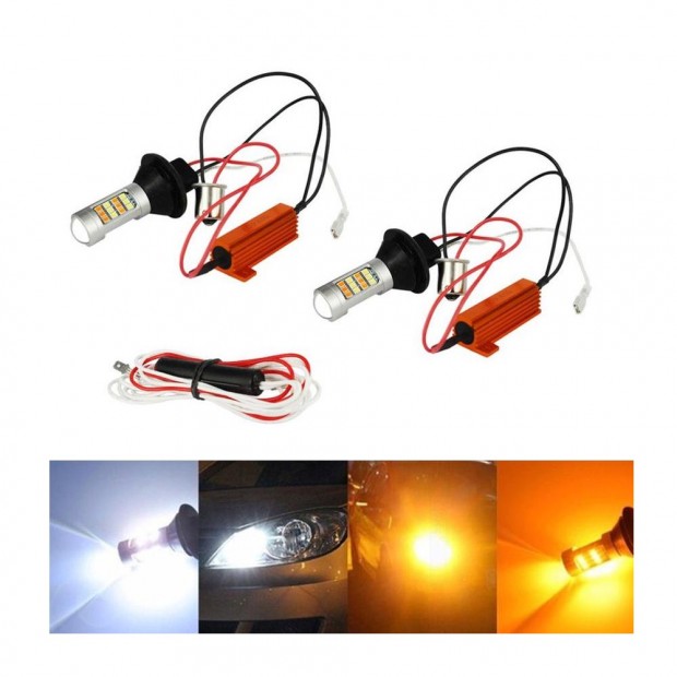 BA15S Led izzó nappali menetfény és index funkcióval 2db