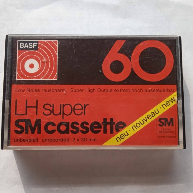 BASF Ferro Super LH 60 retro audio kazetta , borítón felirat