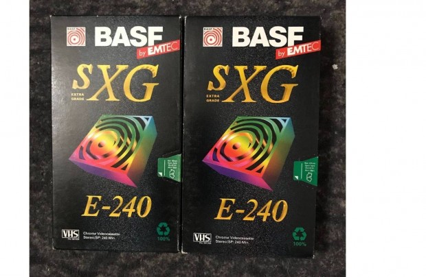 BASF sxg E-240 videokazetta VHS kazetta 4 rs bontatlan,Posta megoldh