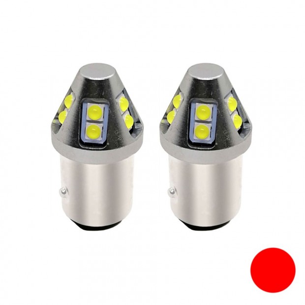 BAZ15D P21/4w led piros 2db