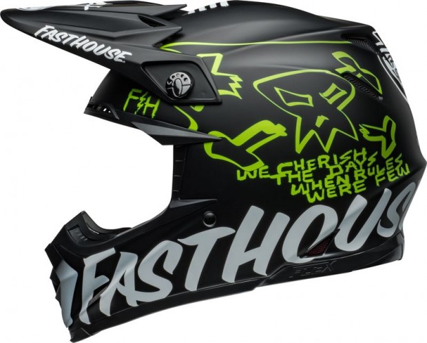BELL Moto-9S Flex sisak - Fasthouse MC Core matt fekete/sárga