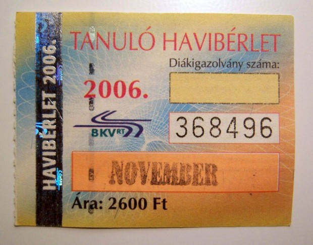 BKV Havibrlet Tanul 2006 November (2kppel)