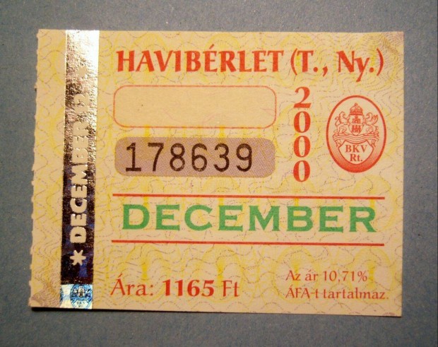 BKV Havibrlet (T.,Ny.) 2000 December (2kppel)