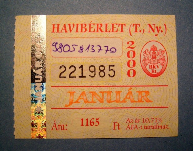 BKV Havibrlet (T.,Ny.) 2000 Janur (2kppel)