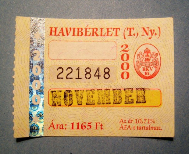 BKV Havibrlet (T.,Ny.) 2000 November (2kppel)