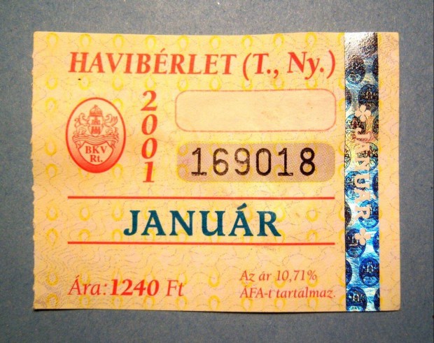 BKV Havibrlet (T.,Ny.) 2001 Janur (2kppel)