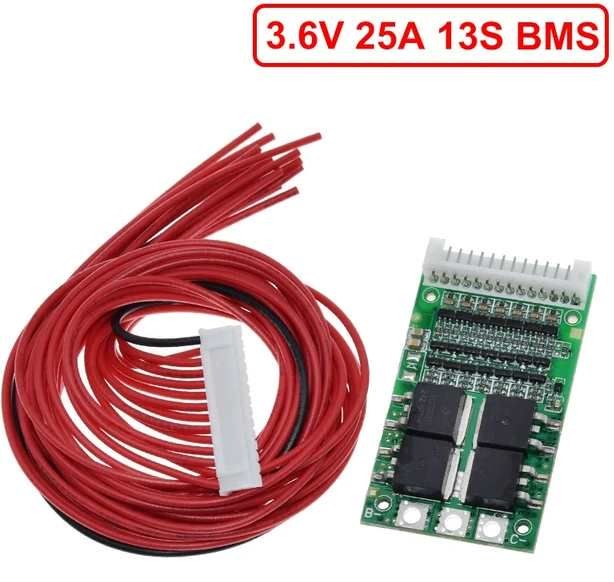 BMS 13S 48V 25A Balanced  Li-Ion Akku Pakkokhoz (5792)