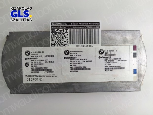 BMW 1 (E87) Bluetooth vez�rl�egys�g modul (9231093, 84109231093)